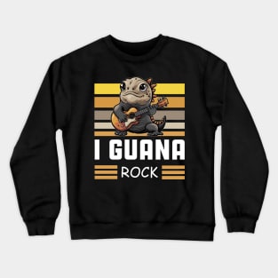 Iguana rock funny pun Crewneck Sweatshirt